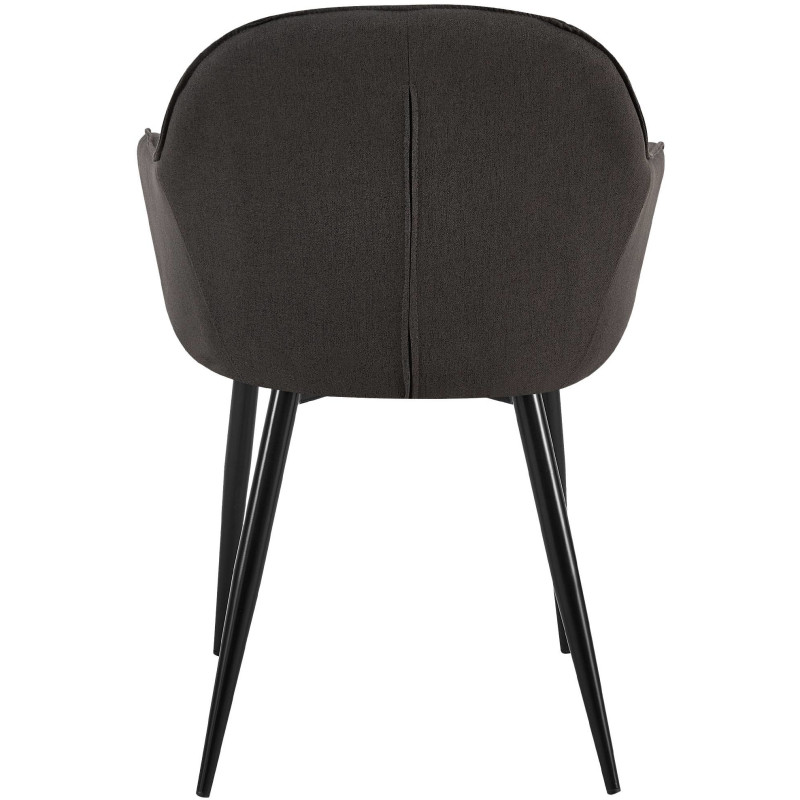 Fauteuil de table moderne en Tissu Noir Métal Noir Timalo - 5