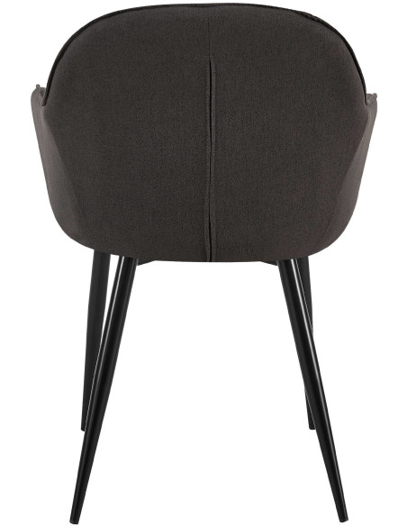 Fauteuil de table moderne en Tissu Noir Métal Noir Timalo - 5