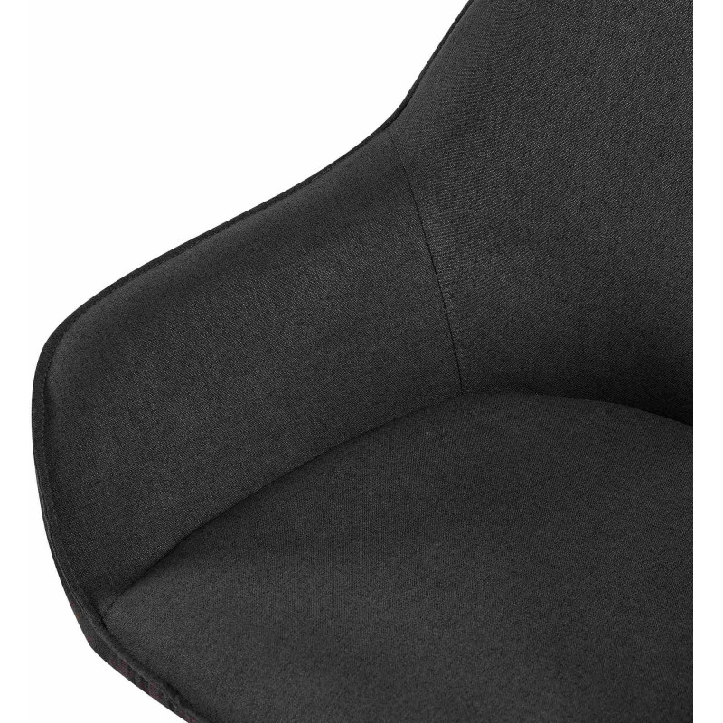 Fauteuil de table moderne en Tissu Noir Métal Noir Timalo - 6