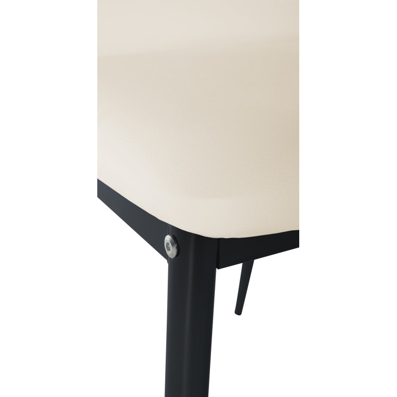 Chaise moderne dossier haut en Polyuréthane Blanc crème Métal Noir Floani - 2