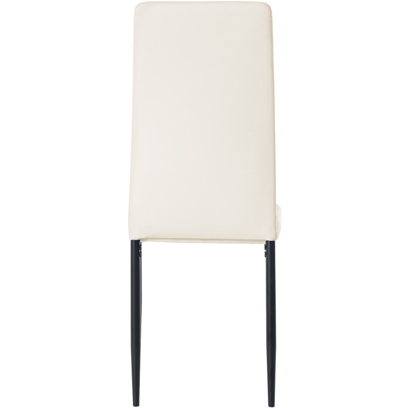 Chaise moderne dossier haut en Polyuréthane Blanc crème Métal Noir Floani - 4
