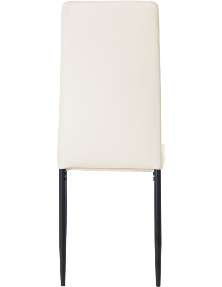 Chaise moderne dossier haut en Polyuréthane Blanc crème Métal Noir Floani - 4