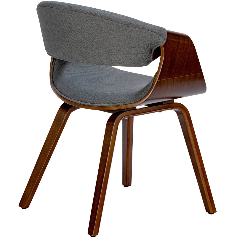 Fauteuil de table haut de gamme en Tissu Gris Bois Marron noyer Velric - 2