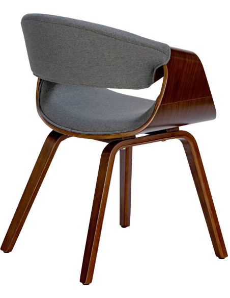 Fauteuil de table haut de gamme en Tissu Gris Bois Marron noyer Velric - 2