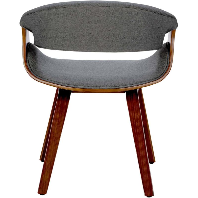 Fauteuil de table haut de gamme en Tissu Gris Bois Marron noyer Velric - 3