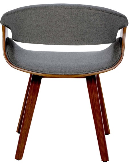 Fauteuil de table haut de gamme en Tissu Gris Bois Marron noyer Velric - 3