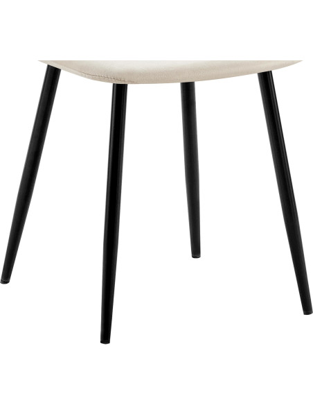 Chaise moderne en Velours Blanc Métal Noir Ivina - 3