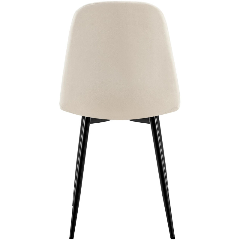 Chaise moderne en Velours Blanc Métal Noir Ivina - 5