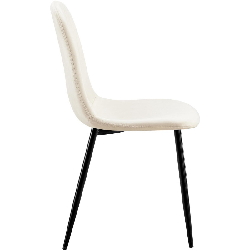 Chaise moderne en Velours Blanc Métal Noir Ivina - 6