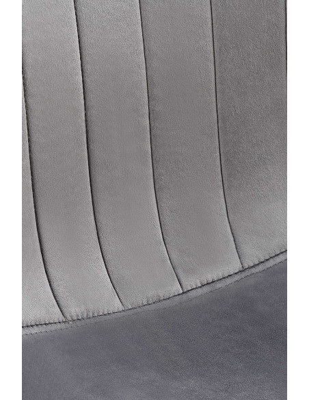 Chaise moderne en Velours Gris foncé Métal Noir Ivina - 2