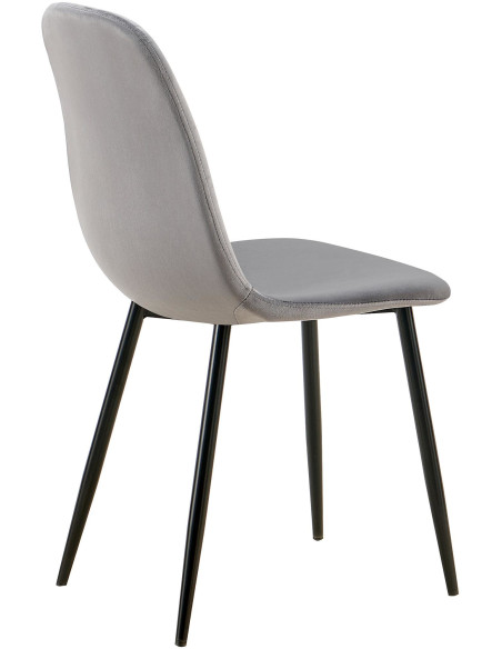 Chaise moderne en Velours Gris foncé Métal Noir Ivina - 4