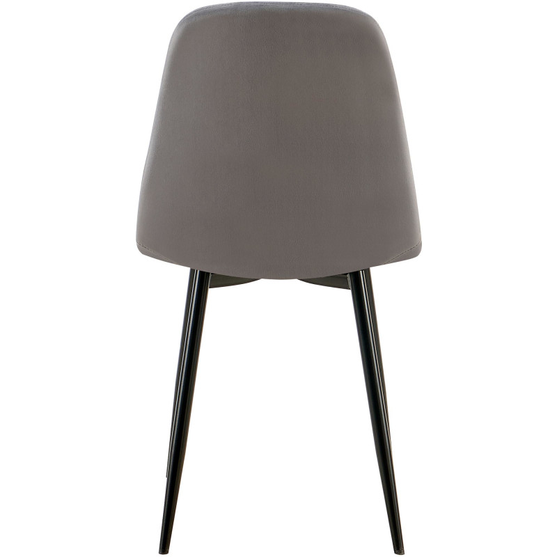 Chaise moderne en Velours Gris foncé Métal Noir Ivina - 5