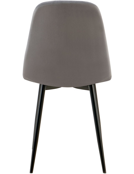 Chaise moderne en Velours Gris foncé Métal Noir Ivina - 5