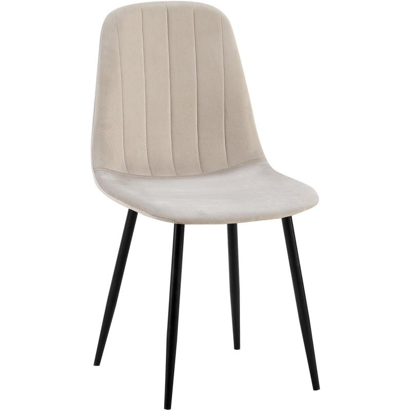 Chaise moderne en Velours Gris Métal Noir Ivina - 1