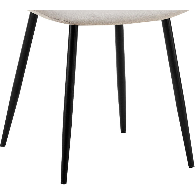 Chaise moderne en Velours Gris Métal Noir Ivina - 3