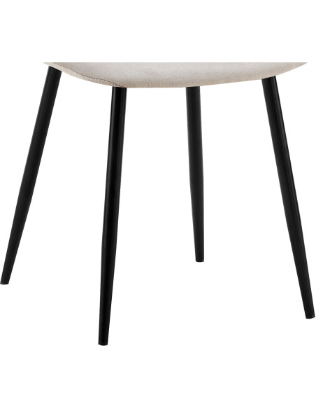 Chaise moderne en Velours Gris Métal Noir Ivina - 3