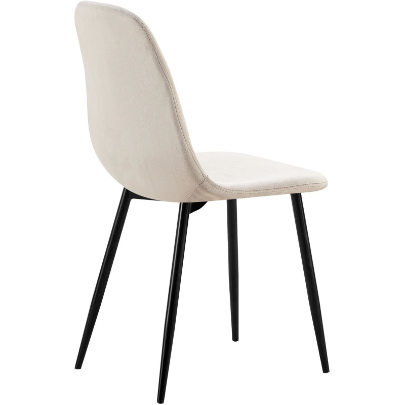 Chaise moderne en Velours Gris Métal Noir Ivina - 4