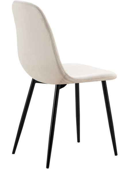 Chaise moderne en Velours Gris Métal Noir Ivina - 4