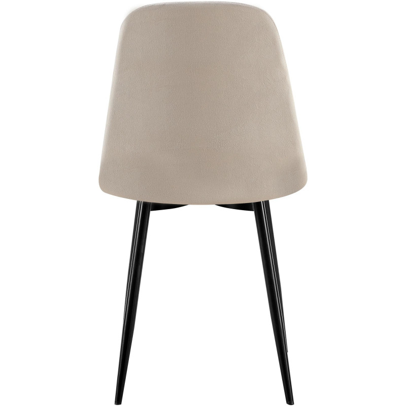 Chaise moderne en Velours Gris Métal Noir Ivina - 5