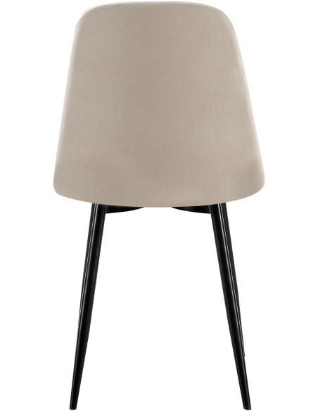 Chaise moderne en Velours Gris Métal Noir Ivina - 5