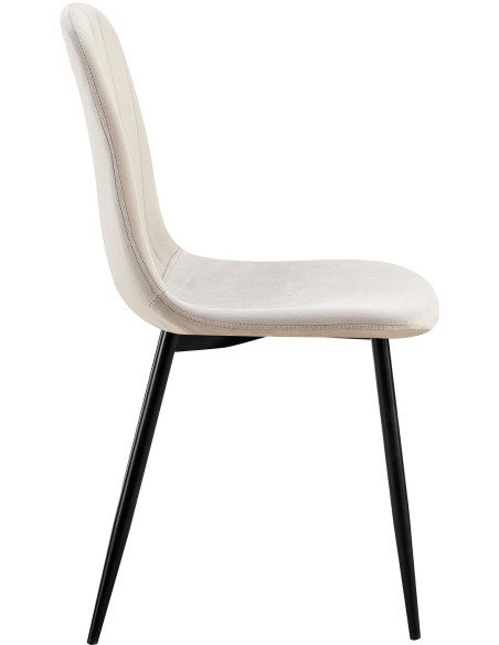 Chaise moderne en Velours Gris Métal Noir Ivina - 6