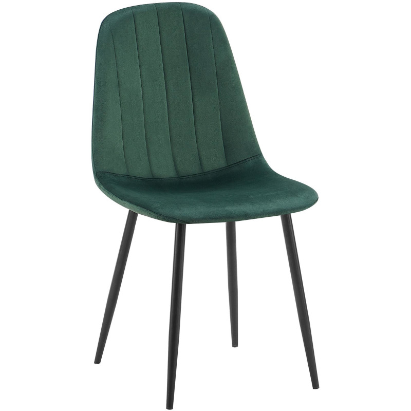 Chaise moderne en Velours Vert Métal Noir Ivina - 1