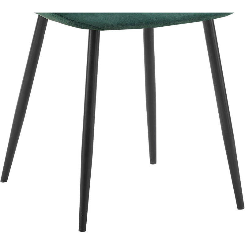 Chaise moderne en Velours Vert Métal Noir Ivina - 3