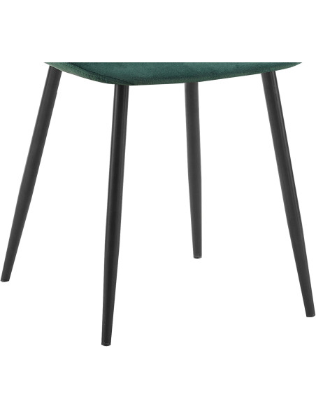 Chaise moderne en Velours Vert Métal Noir Ivina - 3