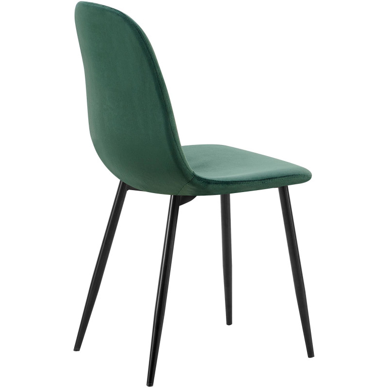 Chaise moderne en Velours Vert Métal Noir Ivina - 4