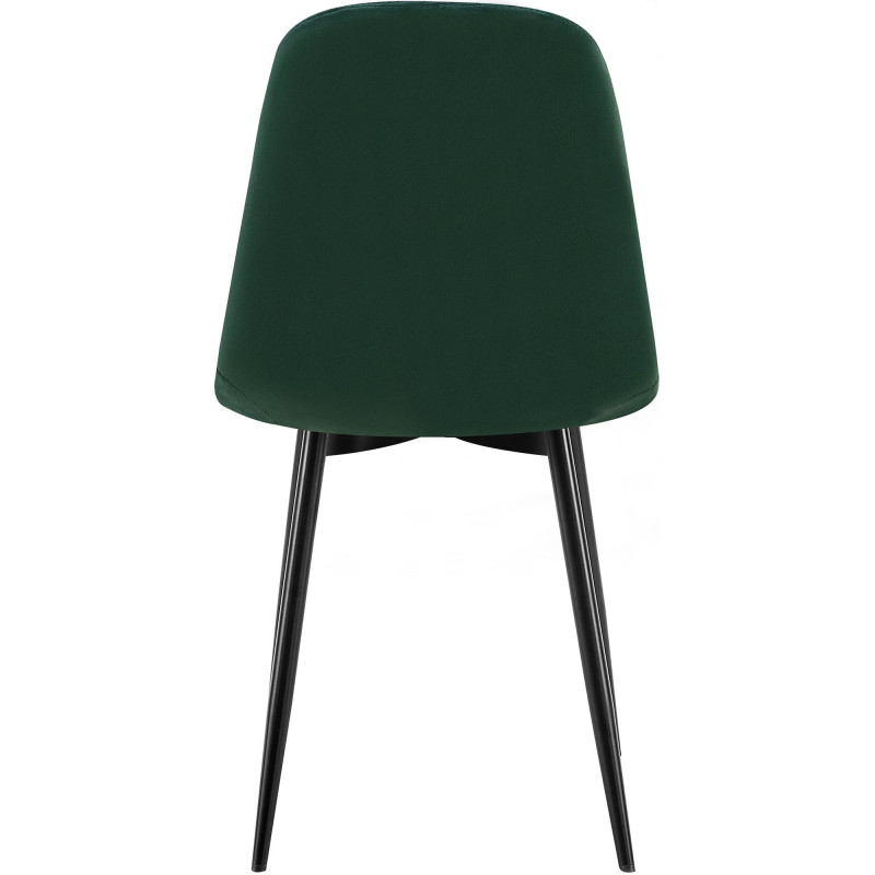 Chaise moderne en Velours Vert Métal Noir Ivina - 5