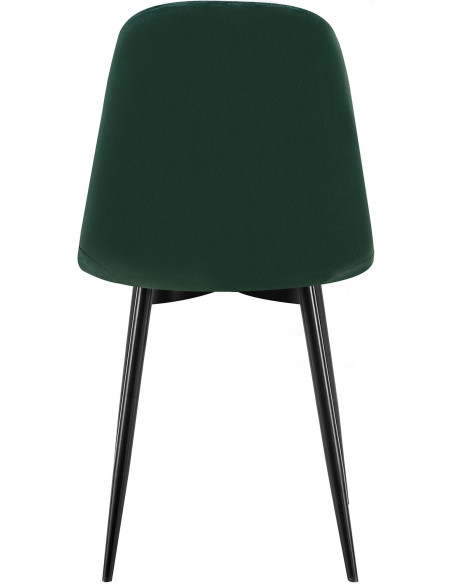 Chaise moderne en Velours Vert Métal Noir Ivina - 5
