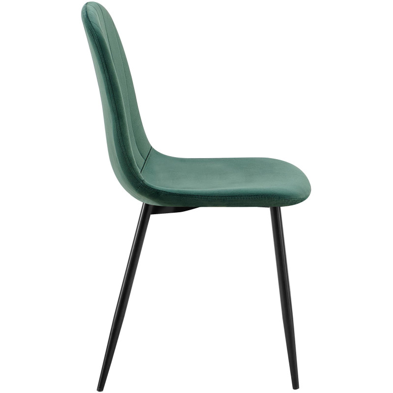 Chaise moderne en Velours Vert Métal Noir Ivina - 6