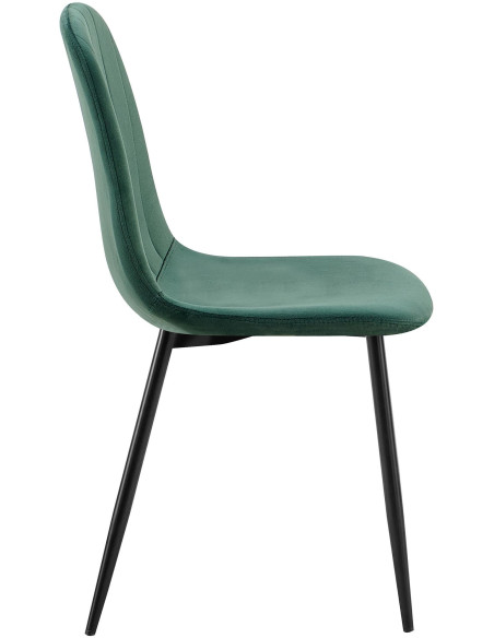 Chaise moderne en Velours Vert Métal Noir Ivina - 6