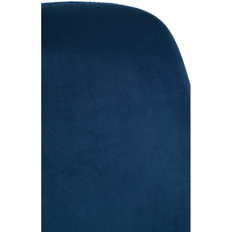 Chaise moderne en Velours Bleu foncé Métal Noir Mat Valia - 6