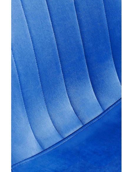 Chaise moderne en Velours Bleu Métal Noir Ivina - 2