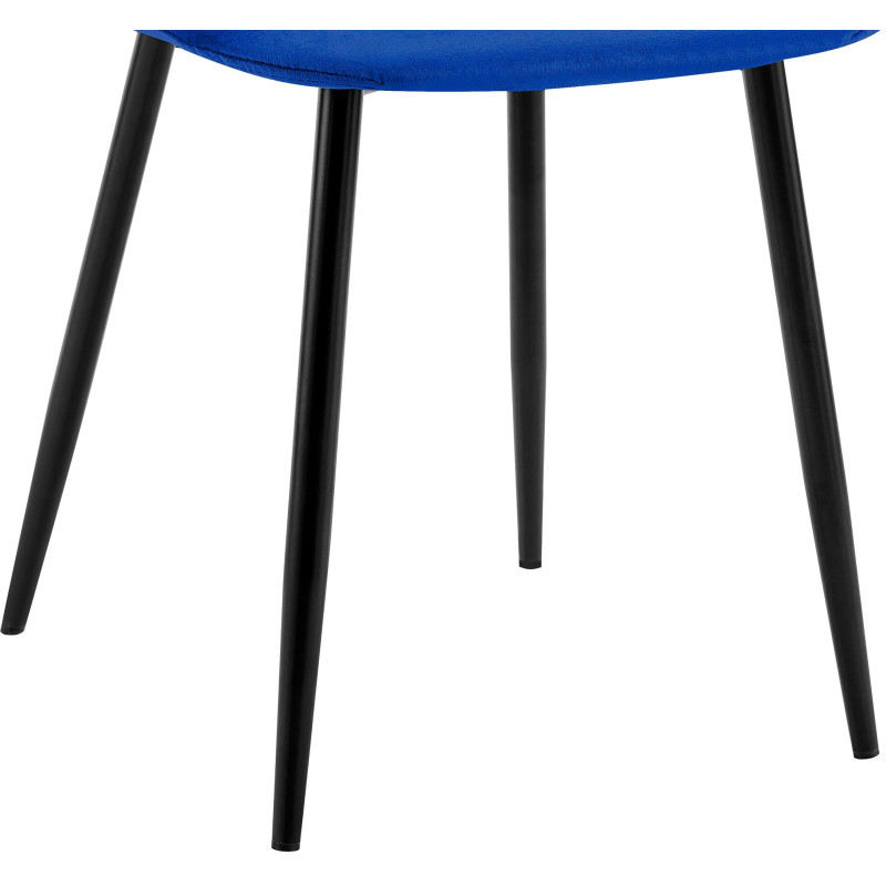 Chaise moderne en Velours Bleu Métal Noir Ivina - 3