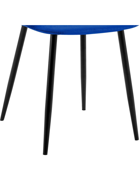 Chaise moderne en Velours Bleu Métal Noir Ivina - 3