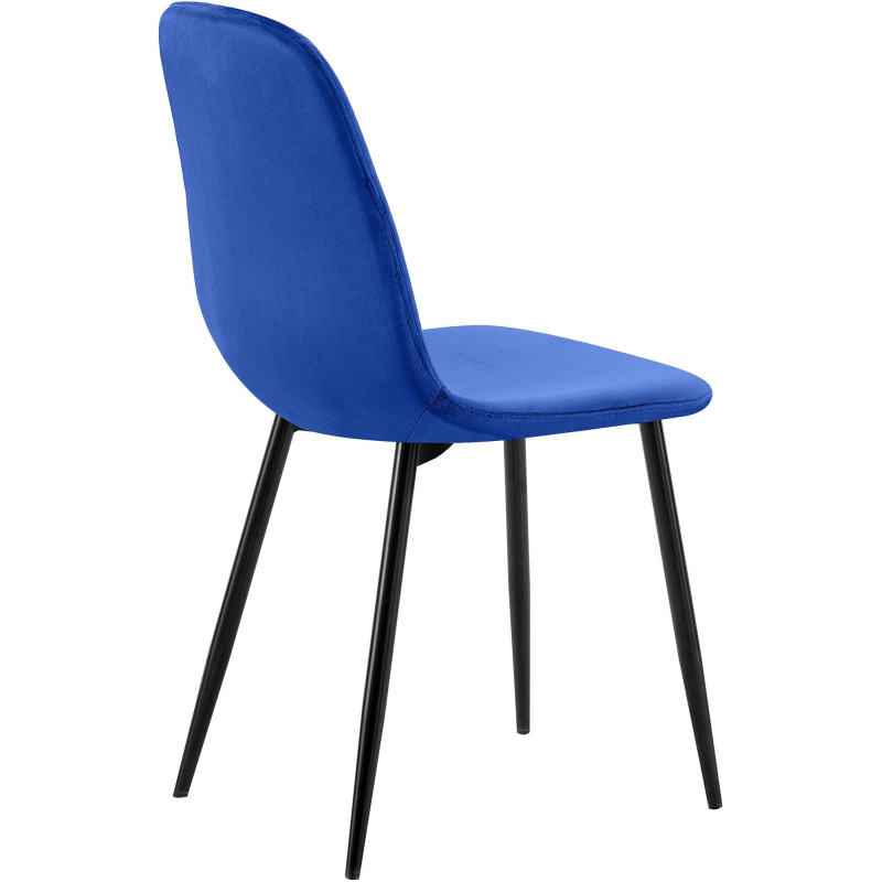 Chaise moderne en Velours Bleu Métal Noir Ivina - 4
