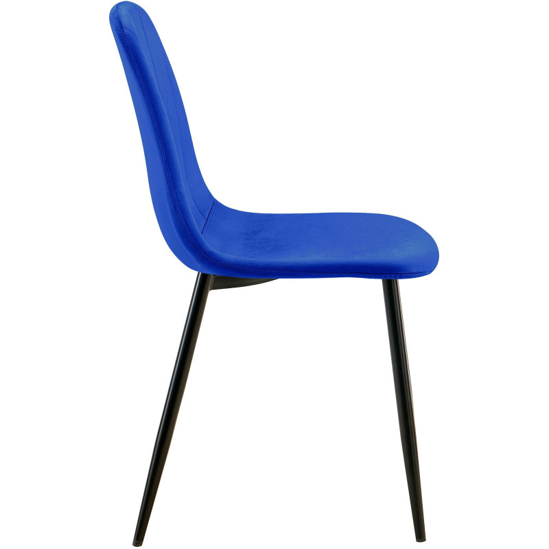 Chaise moderne en Velours Bleu Métal Noir Ivina - 6