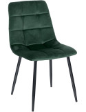 Chaise moderne en Velours Vert foncé Métal Noir Mat Delphine