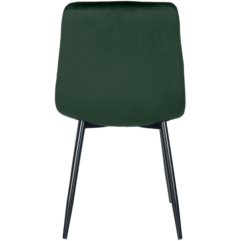 Chaise moderne en Velours Vert foncé Métal Noir Mat Delphine - 2