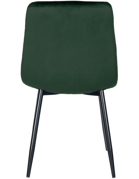 Chaise moderne en Velours Vert foncé Métal Noir Mat Delphine - 2