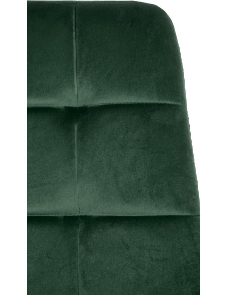 Chaise moderne en Velours Vert foncé Métal Noir Mat Delphine - 3