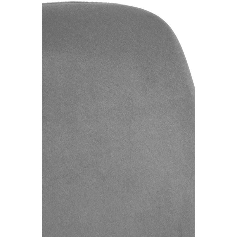 Chaise moderne en Velours Gris Métal Noir Mat Valia - 6