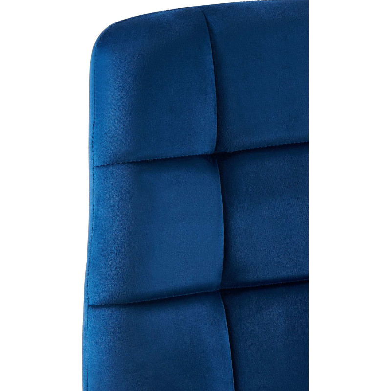 Chaise moderne en Velours Bleu foncé Métal Noir Mat Delphine - 6