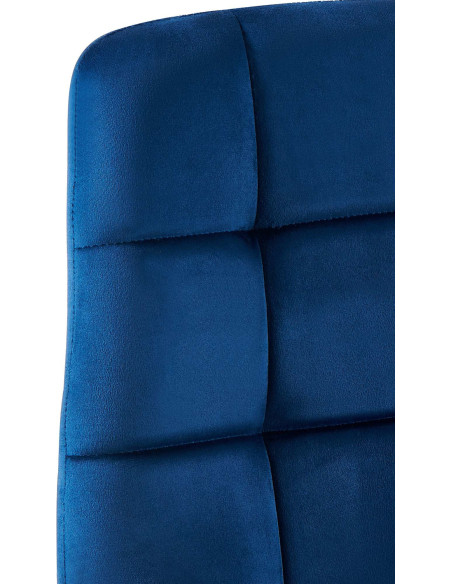 Chaise moderne en Velours Bleu foncé Métal Noir Mat Delphine - 6