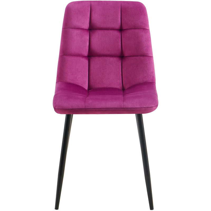 Chaise moderne en Velours Violet Métal Noir Mat Delphine - 2