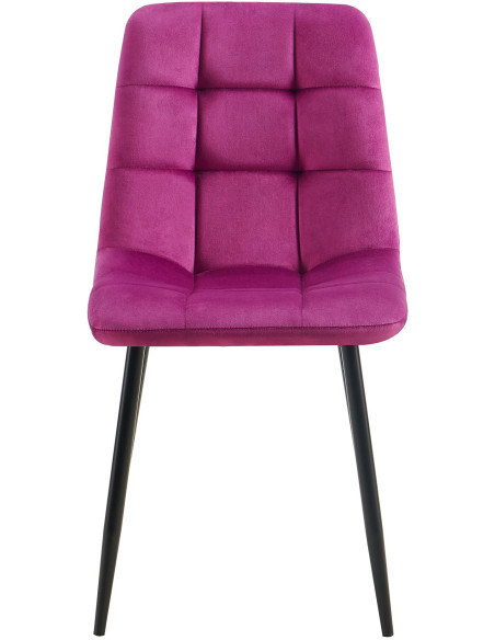 Chaise moderne en Velours Violet Métal Noir Mat Delphine - 2
