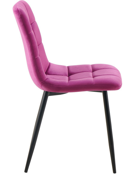 Chaise moderne en Velours Violet Métal Noir Mat Delphine - 3
