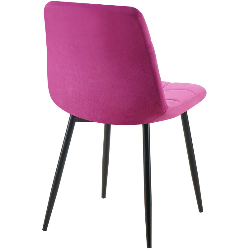 Chaise moderne en Velours Violet Métal Noir Mat Delphine - 4